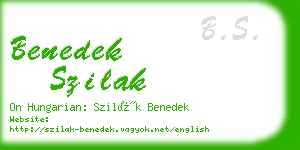 benedek szilak business card